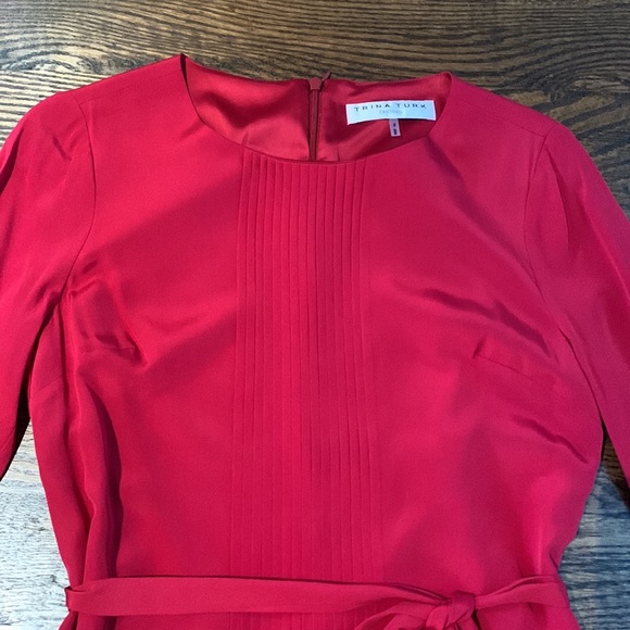 Trina Turk sz 2 red long sleeve dress - Picture 2 of 9
